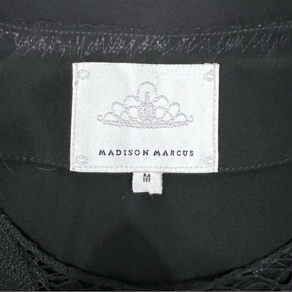 Madison Marcus Silk Dolman Sleeve Embroidered Lace Arrow Neck Shift Dress - Picture 10 of 11